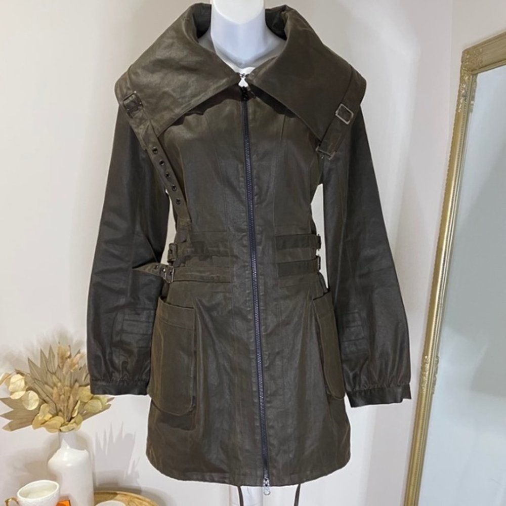 COPY - Stacey Zhang Waxed Cotton Olive Green Jacket - Size XS